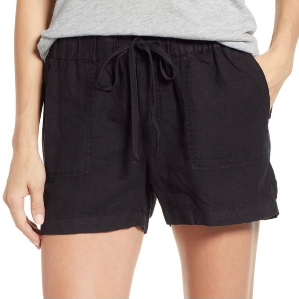 Caslon Linen Shorts in Black Size Medium